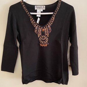 Beaded cotton Joseph A shirt size M. With tag